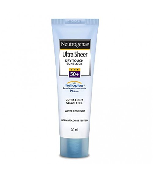 Neutrogena Ultra sheer Sunscreen, SPF 50+, Ultra light, for oily and dry skin, 30ml